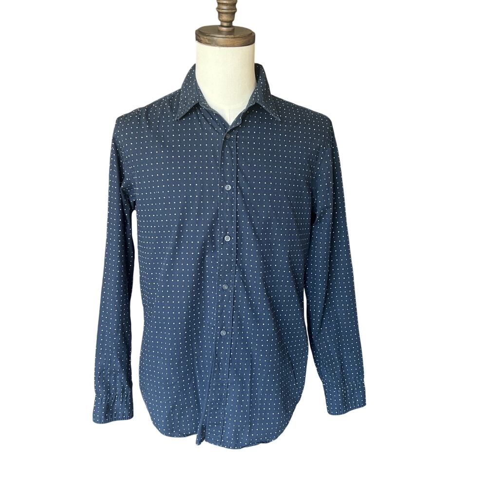 Banana Republic Navy Moon Print Button Down Shirt Men's Size M Camden Fit Retro